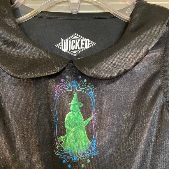 Wicked's Elphaba Toddler Girls 3T Black Green Tulle Fantasy Night Gown - Picture 5 of 10